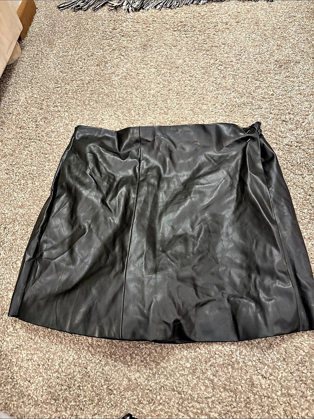 Jason Wu Black leather mini skort